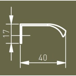 GTV – Uchwyt meblowy, krawędziowy HEXA – 32–320mm – Czarny mat