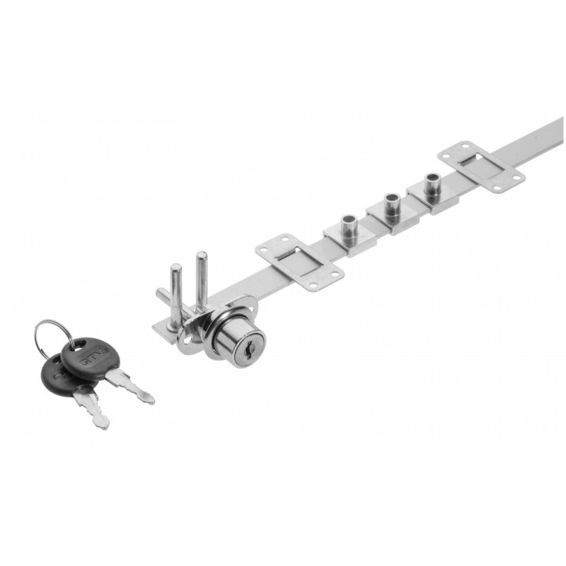 Zamek do frontów meblowych C5, centralny, 288×500 – chrom