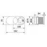 Przedłużacz biurkowy wpuszczany SLIDE fi 60 mm, 230V, USB, inox