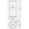 Nóżka meblowa okrągła BD869 h-150, walec fi-50 mm, podstawa fi-54 mm