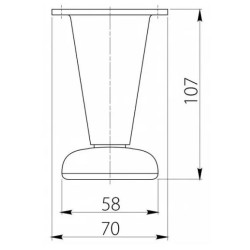 Nóżka meblowa stożkowa GTV D-780, H-107 mm - chrom