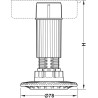 Profil rurowy nóżki H-80mm ze stopą do przykręcania, do systemu cokołowego Häfele AXILO® 78