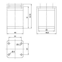 Nóżka kwadratowa aluminiowa 40/40 h-100 biała