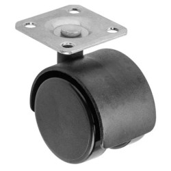 Kółko meblowe obrotowe D20 fi-40 mm bez hamulca - czarne