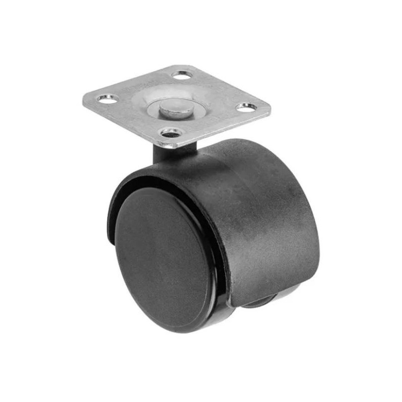 Kółko meblowe obrotowe D20 fi-40 mm bez hamulca - czarne