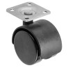 Kółko meblowe obrotowe D20 fi-40 mm bez hamulca - czarne