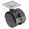 Kółko meblowe obrotowe D20 fi-40 mm z hamulcem - czarne