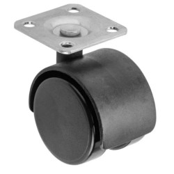 Kółko meblowe obrotowe D20 fi-50 mm bez hamulca - czarne