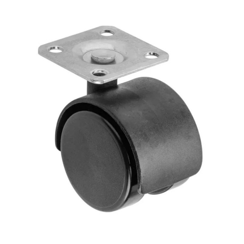 Kółko meblowe obrotowe D20 fi-50 mm bez hamulca - czarne