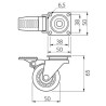 Kółko meblowe fi50 mm obracane A z hamulcem