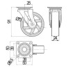 Kółko meblowe B SHIFT fi-75 mm obracane przezroczyste
