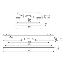 Uchwyt meblowy DOPPIO chrom