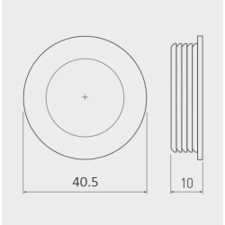 Okrągły uchwyt B224 wpuszczany do mebli fi 40,5 mm