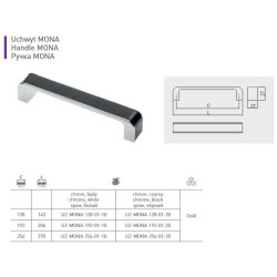 Elegancki uchwyt do mebli biurowych, salonowych UZ-MONA