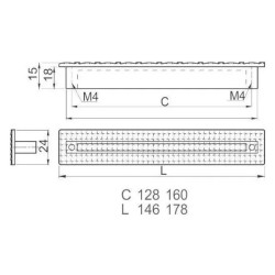 Uchwyt do mebli UZ-888 prostokątny, mozaika