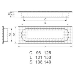 Uchwyt do mebli UZ-888 wpuszczany C-128 chrom