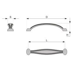 Uchwyt meblowy C-773 retro, vintage