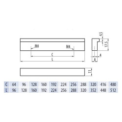 Minimalistyczny prosty uchwyt do mebli UA-AA-06 CHROM