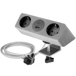 Gniazdo meblowe, przedłużacz Sofito, 220Vx2, USB A+C, mocowanie