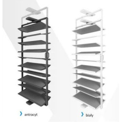 Półka obracana GTV ELITE na buty, 8 półek, biała-antracyt