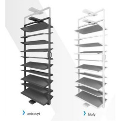 Półka obracana GTV ELITE na buty, 10 półek, biała-antracyt