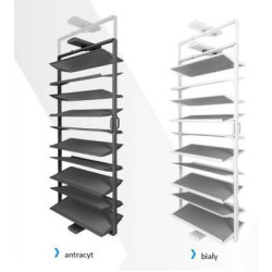 Półka obracana GTV ELITE na buty, 12 półek, biała-antracyt