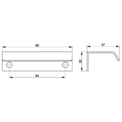 Elegancki uchwyt meblowy LARTE krawędziowy czarny