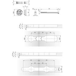 Złącze meblowe do blatów HLP fi-20, komplet
