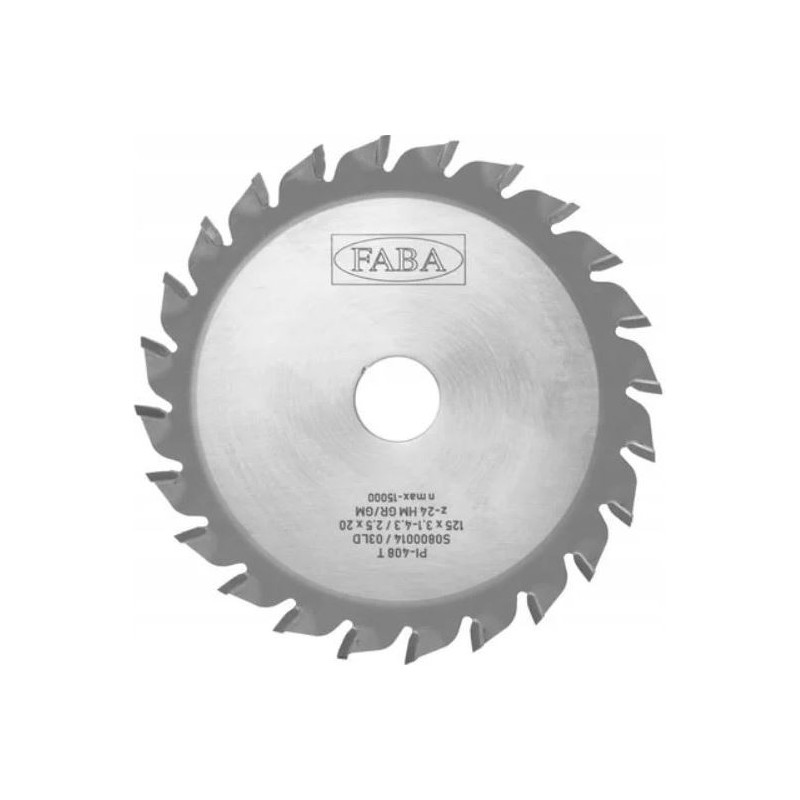 Podcinak Faba trapezowy Płyta/MDF PI-408T 125x3,1-4,3/20 z24 GR/GM S08