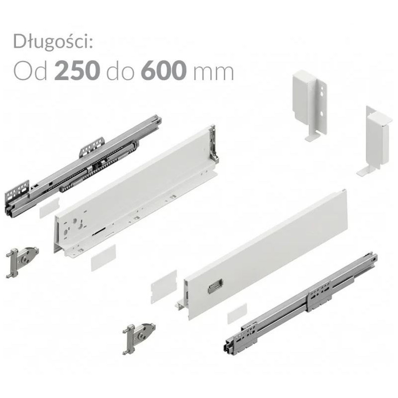 Szuflada Hafner niska H-95, Pełen wysuw, Cichy Domyk