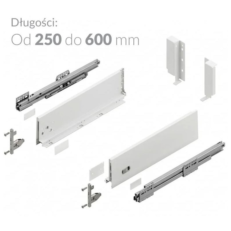 Szuflada Hafner średnia H-127, Pełen wysuw, Cichy Domyk