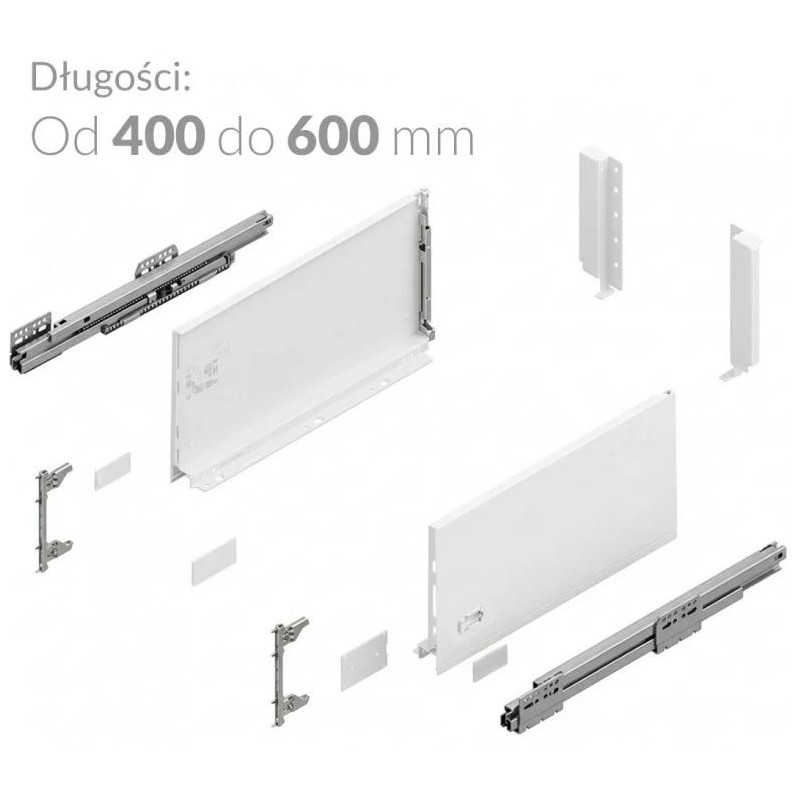 Szuflada Hafner bardzo wysoka H-238, Pełen wysuw, Cichy Domyk