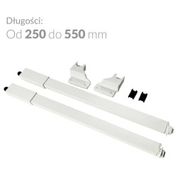 Reling podłużny do szuflad HAFNER kwadratowy biały, komplet