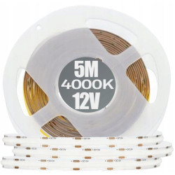 Taśma meblowa LED COB GTV, 12V, 5M, Ciepły, Zimny, Neutralny