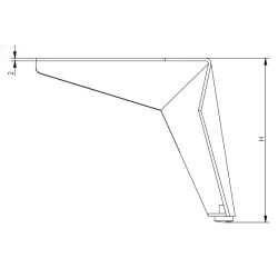 Skośna nóżka meblowa GTV STAR, h-155 mm, czarny mat, stal