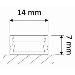 Czarny profil meblowy do taśm LED Line 2m, czarny klosz