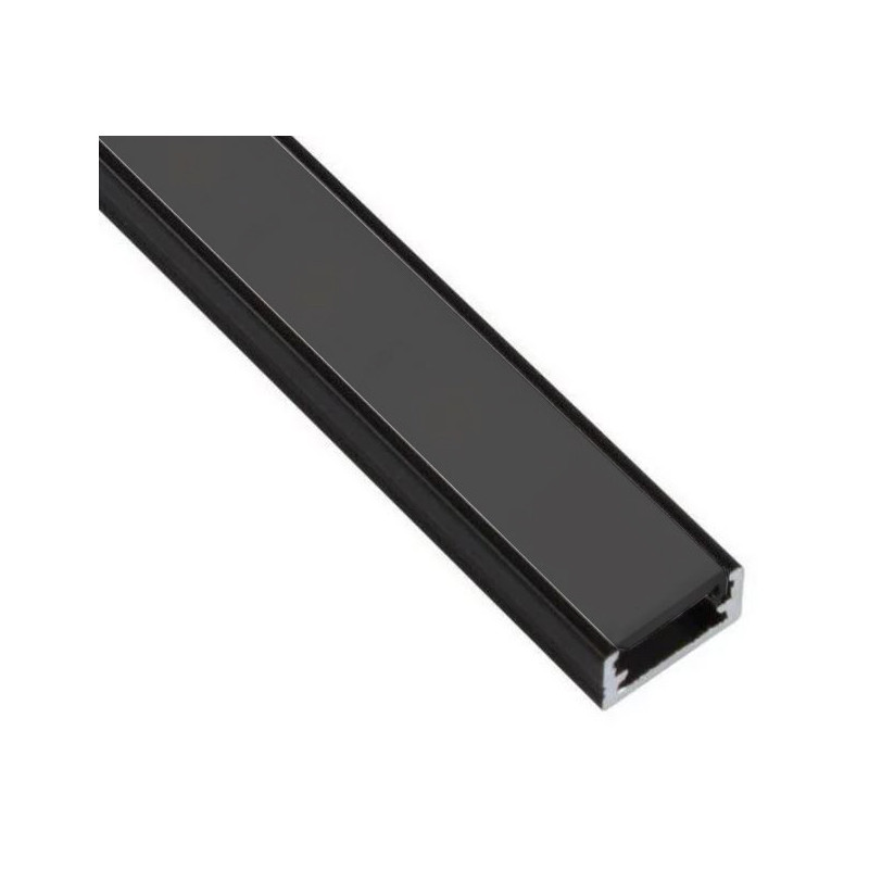 Czarny profil meblowy do taśm LED Line 2m, czarny klosz