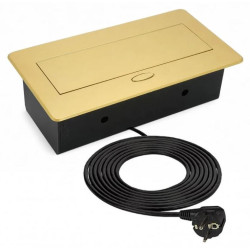 Gniazdo wpuszczane w blat KOMBIBOX złoty mat, 2 x 230V, USB C, USB A
