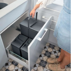 Kosz, segregator na śmieci HAFELE Unico szafka 500 mm 2x7L i 1x15L