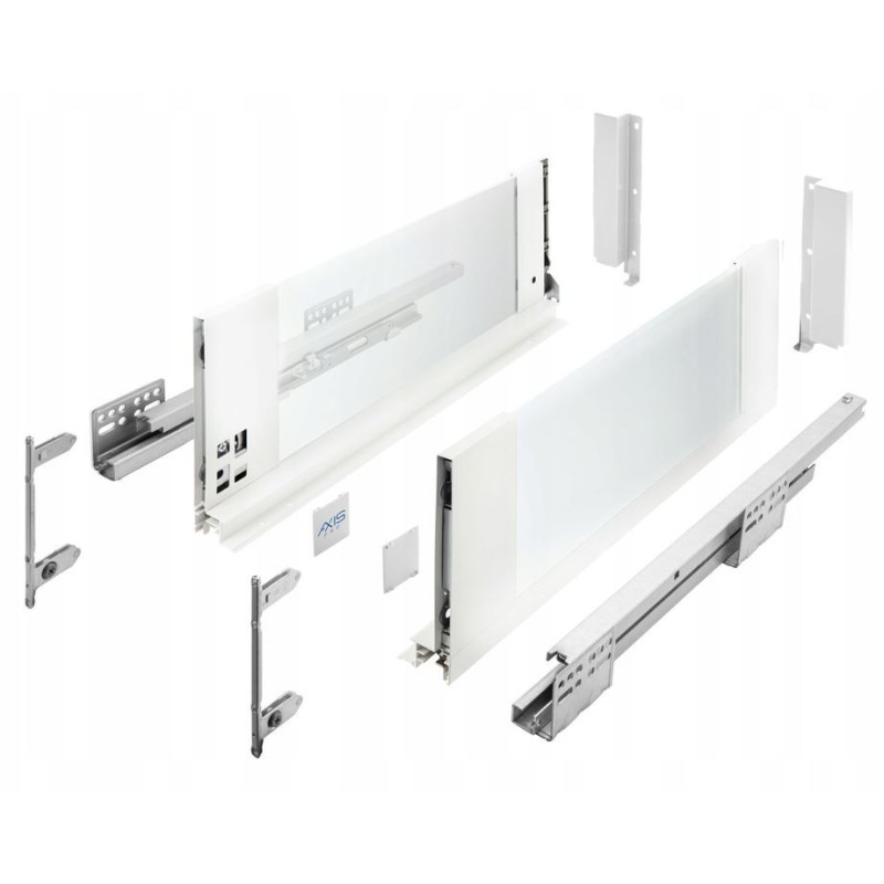 Szuflada meblowa Axis Pro GLASS, H-167, L-550, cichy domyk, biała, GTV