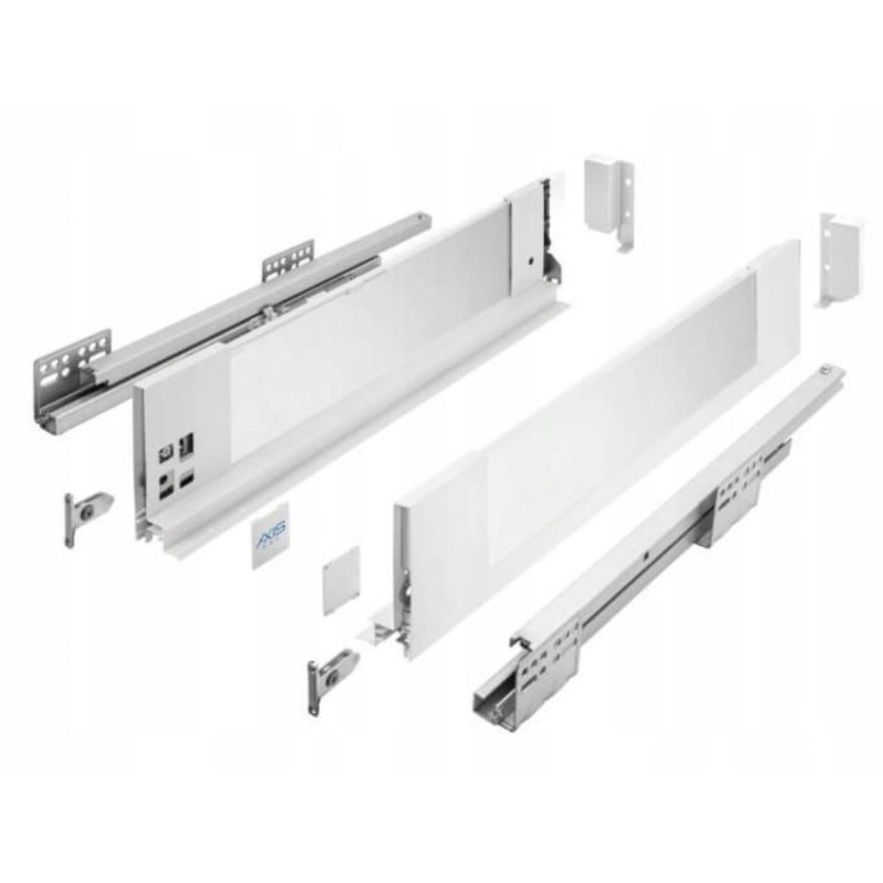 Szuflada meblowa Axis Pro GLASS, H-116, L-500, cichy domyk, biała, GTV