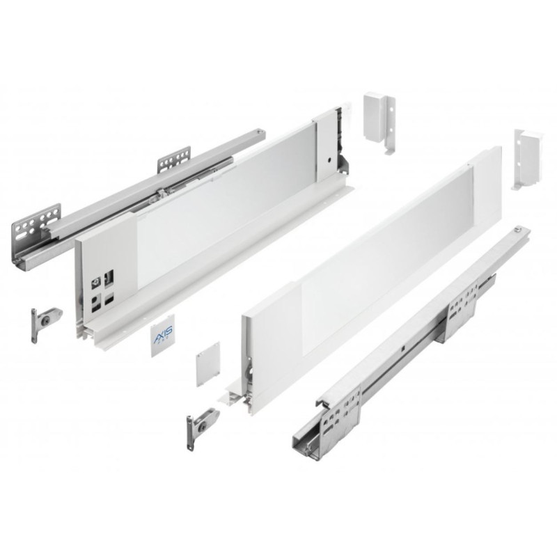 Szuflada meblowa Axis Pro GLASS, H-116, L-450, cichy domyk, biała, GTV