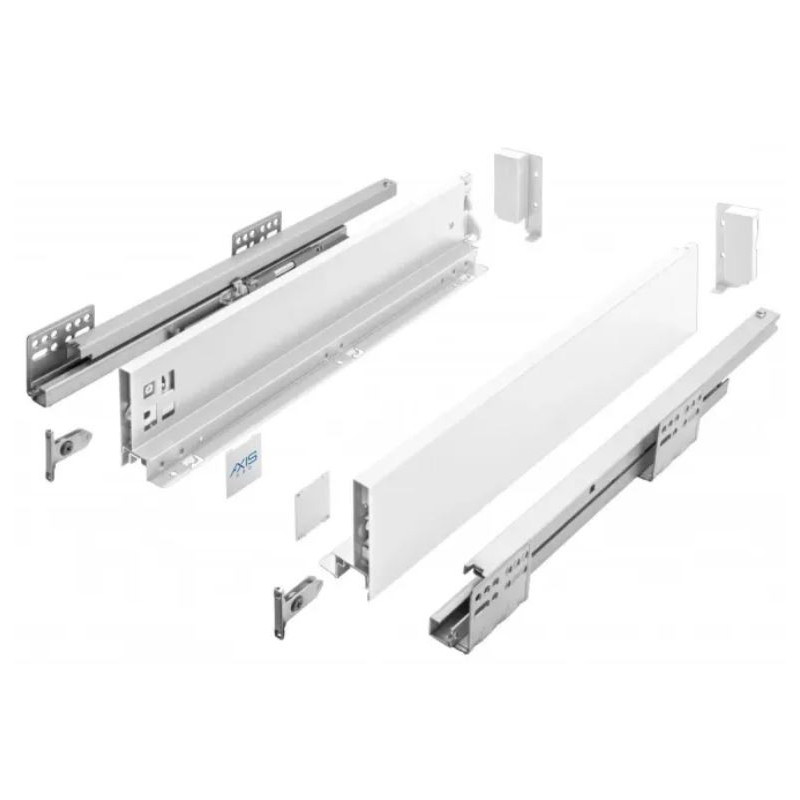 Szuflada meblowa Axis Pro GLASS, H-84, L-450, cichy domyk, biała, GTV