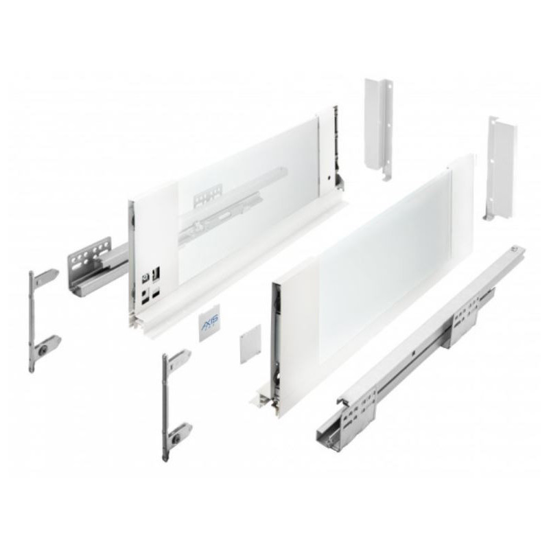 Szuflada meblowa Axis Pro GLASS, H-167, L-400, cichy domyk, biała, GTV