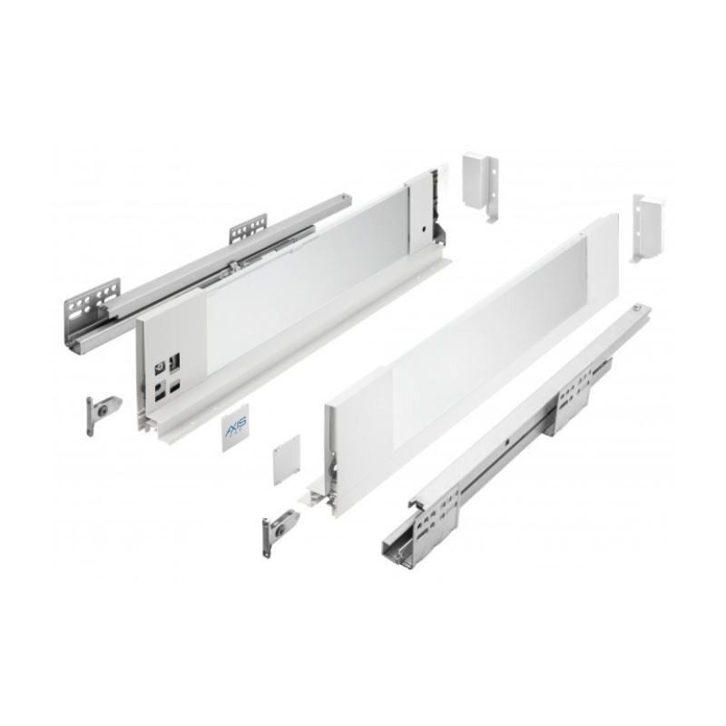 Szuflada meblowa Axis Pro GLASS, H-116, L-400, cichy domyk, biała, GTV