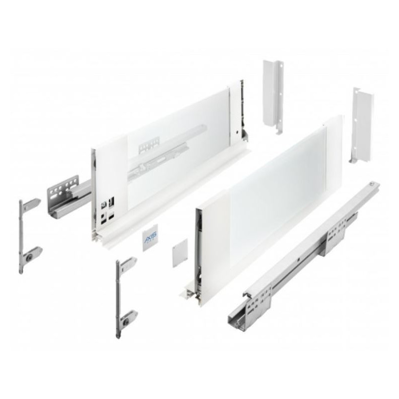 Szuflada meblowa Axis Pro GLASS, H-167, L-350, cichy domyk, biała, GTV