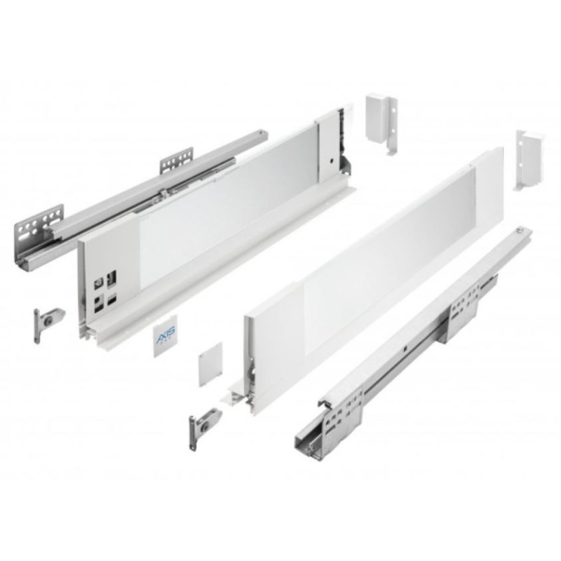 Szuflada meblowa Axis Pro GLASS, H-116, L-350, cichy domyk, biała, GTV