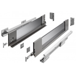 Szuflada meblowa Axis Pro GLASS, L: 300-550, cichy domyk, antracyt GTV