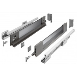 Szuflada meblowa Axis Pro GLASS, L: 300-550, cichy domyk, antracyt GTV