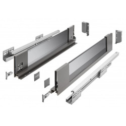 Szuflada meblowa Axis Pro GLASS, L: 300-550, cichy domyk, antracyt GTV